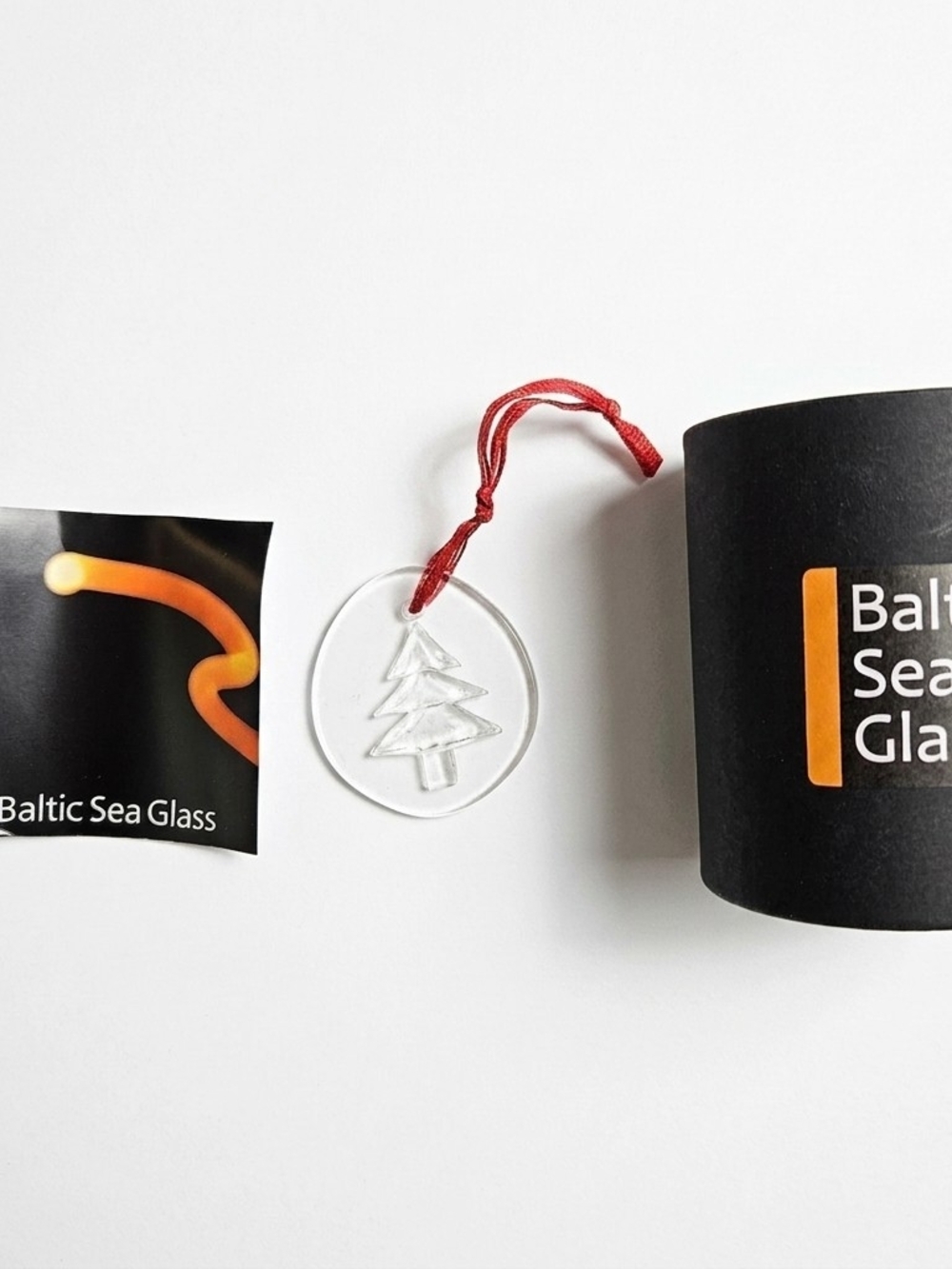 Baltic Sea Glass Danish Handblown Christmas Tree Ribbon Ornament